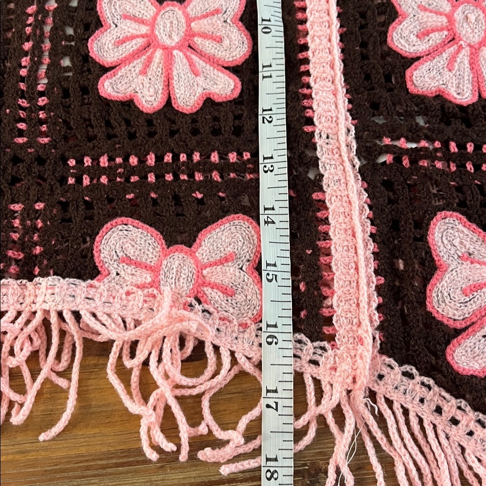 House of Harlow Pink Bow Crochet Poncho Free Size Coquette - Picture 8 of 8